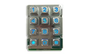 파란색 백라이트를 갖춘 견고한 금속 키패드 JR-KP-03